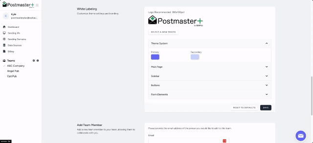 postmaster whitelabel demo