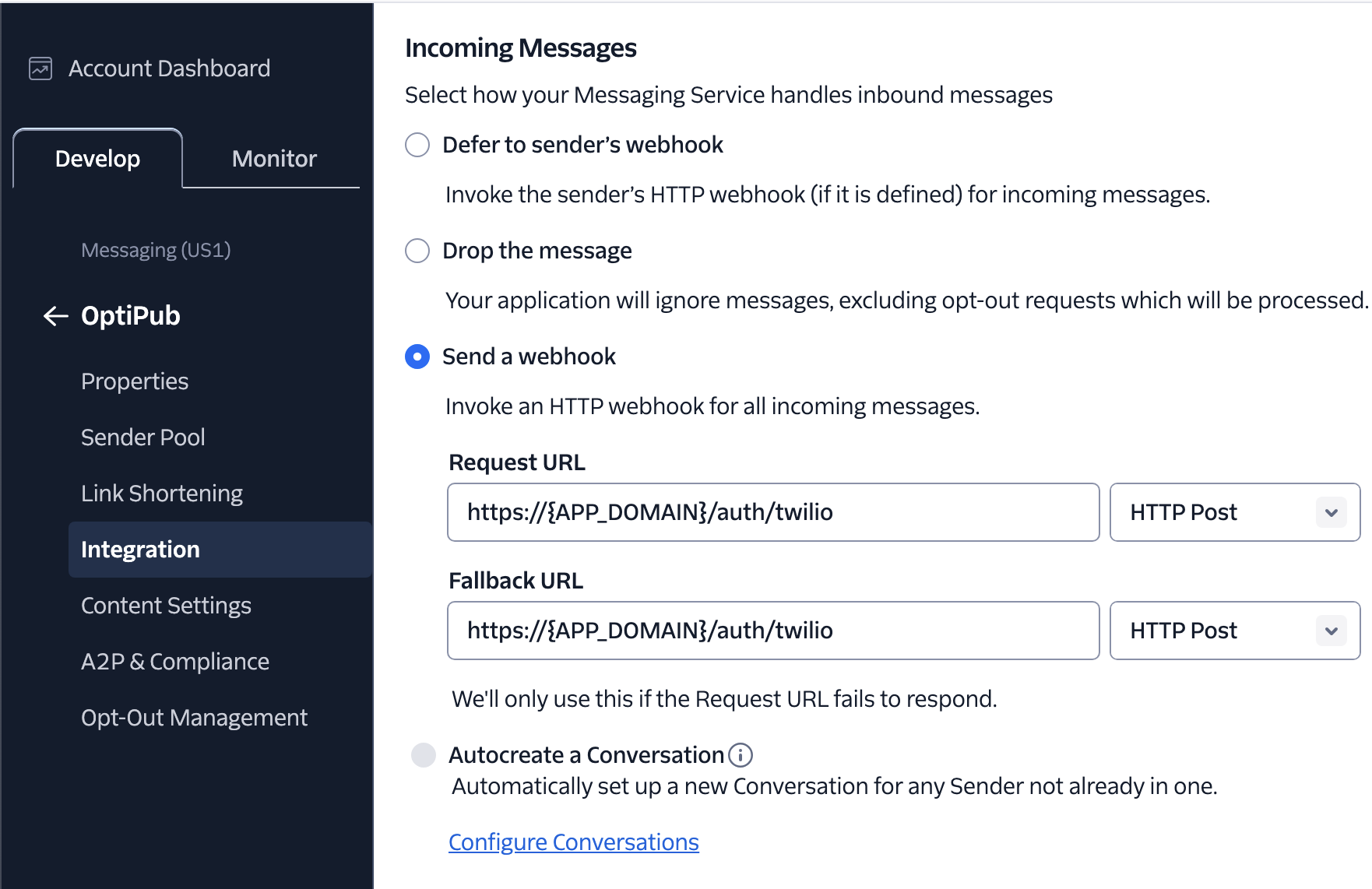 Twilio Webhook