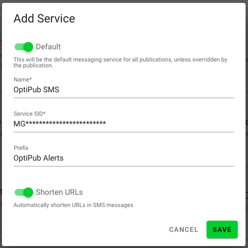 Setup Messaging Service