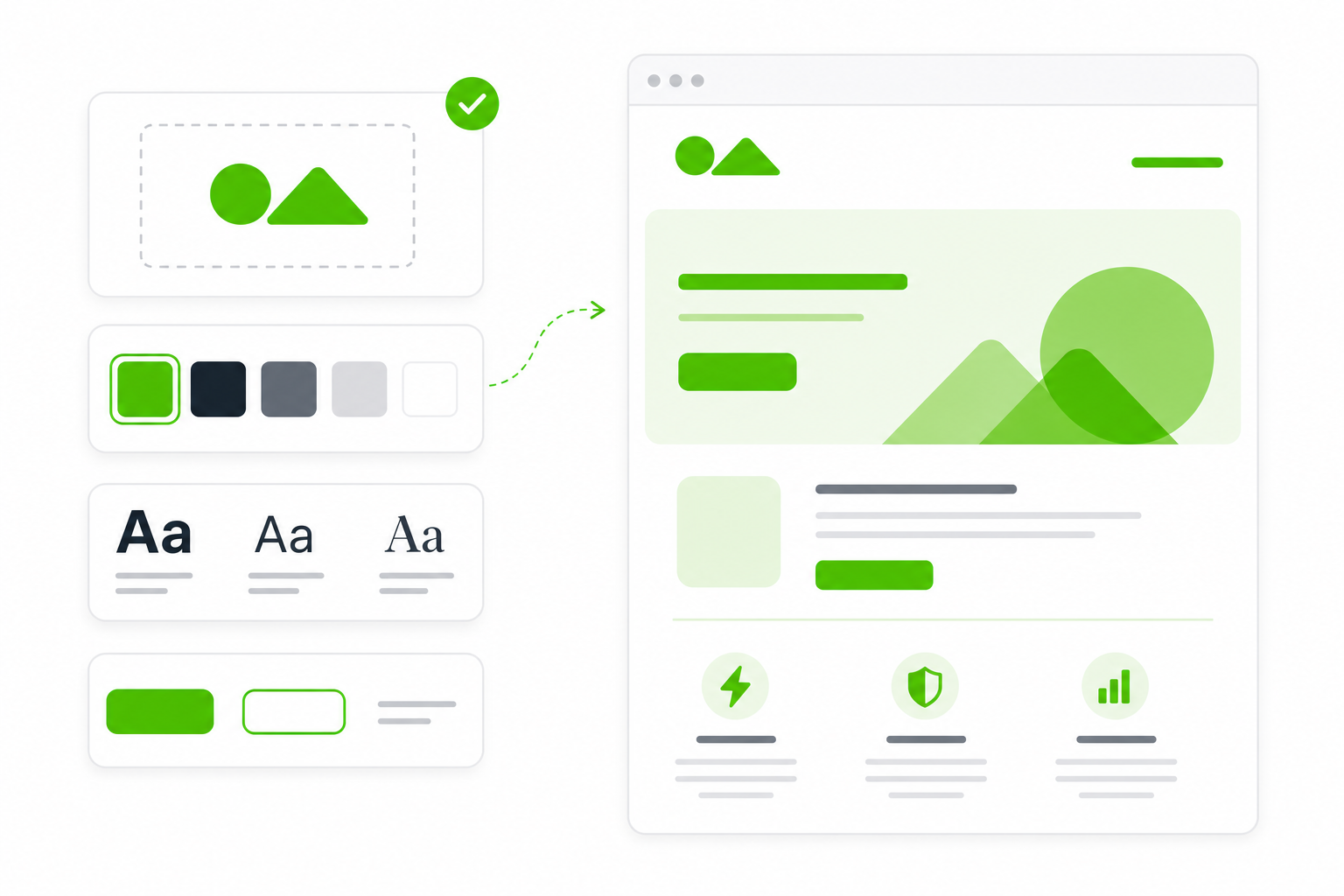Brand kit — custom colors, fonts, and logo applied consistently across emails and pages