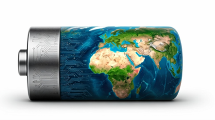 Canister painted with world map