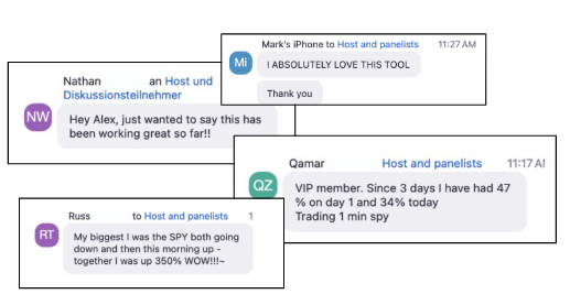 Testimonials from traders