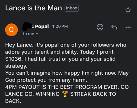 Email testimonial from Popal - You can't imaging how happy I am...