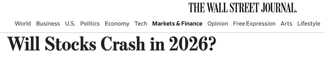 The Wall Street Journal headline: Will Stocks Crash in 2025?